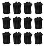 Desanlapi Sneaker Socken Kinder Baumwolle 12 Paar Sportsocken Jungen Kindersocken Kleinkind Socken Schulkind Plain Farben Unisex Stümpfe für Alltag und Sport Schwarz 39-42