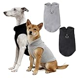 2 Stück Hundepullover Kleine Hunde, CIYIN Hundemantel Winter, Hundemantel Fleece mit D-Ringen, Hundejacke für Kleine und Mittlere Hunde Katze (Schwarz + Grau, L)