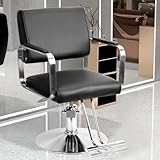 Bigougem Friseurstühle 360° Schwenkbarer Friseurstuhl, Hydraulischer Friseurstuhl Salonstuhl Für Friseure, Höhenverstellbarer Hochleistungs-Stylingstuhl