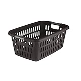 axentia Wäschekorb aus Kunststoff, Wäschesammler mit Lochstruktur, 60 Liter, ca. 61 x 25 x 41 cm, Blau, Anthrazit, Grün