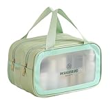 Kosmetiktasche für Damen – Reise-Aufbewahrungstasche mit mehreren Fächern, Make-up-Organizer-Tasche, tragbarer Kulturbeutel, Shampoo, Lotion, Gesichtsreiniger, großes Fassungsvermögen, leichtes