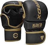 RDX MMA Handschuhe für Kampfsport Grappling Training, Maya Hide Leder Kara Sparring Handschuhe, Punchinghandschuhe für Muay Thai, Kickboxen, Freefight, Boxsack Gloves (MEHRWEG)
