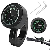 GAROMIA Motorrad Uhr Motorradlenkeruhr Motorraduhr Lenkeruhr Schwarz 22-25mm Lenkerhalterung Uhr für Motorräder, Motorrad-Uhren, Motorraduhren für Lenker Motorraduhr Lenker für Fahrrad Motorrad
