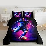 Homemissing Teens Gamer Spiel Bettdecke 200x200cm Gaming Controller Winter Sommer Bettdecke Jungen Kinder Steppbett Cool Neon Gaming 4-Jahreszeiten Bettdecke mit 2 Kissenbezüge Steppdecke