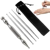 4 Stück Akupressurstift Akupunkturstift Edelstahl Meridianstift, 12cm (Kugel Ø5/11mm), Multifunktionaler Massagestift Für Muskelentspannung, Akupressur Und Akupunktur, Ideal Für Zuhause, Büro, Reisen