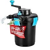 Teicher Teichdruckfilter mit UV Lampe, Teichschwämmen 9 W UVC Klärer Teich Filteranlage Teichfilter ohne Pumpe für Gartenteich & Koi Teiche Druckfilter 4.000 l/h