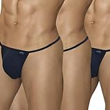 ARIUS Herren-Tanga aus Baumwolle - 3er-Pack Schwarz - Tanga für Herren, sexy String Tanga - DE/NL/SE/PL, Alphanumerisch, L, Regular, Schwarz