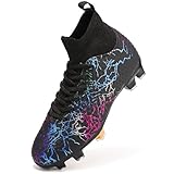 PiDaGlobal Kinder Fußballschuhe Jungen Mädchen Sportliche Fussballschuhe Indoor Outdoor Athletics Professionelle Trainingsschuhe 39EU Schwarz