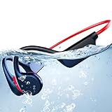 Atopskins IPX8 wasserdichte Kopfhörer Schwimmen, Knochenschall Kopfhörer Bluetooth 5.3 Mit 32GB MP3 Player Schwimmen Surfen Unterwasser Kopfhörer zum Schwimmen Schweißfest für den Sport (Dunkel)