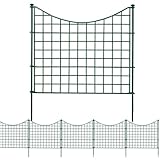 10 Paneele, dekorativer Gartenzaun ohne Graben, Tierbarriere für Gartenzäune, Blockierung für Hunde, Kaninchen und Haustiere, quadratische Gitterzäune aus Eisenmetall für den Außenhof