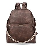 CLUCI Rucksack Damen PU Leder umwandelbare Schultasche Frauen stilvolle Schultertasche Kaffee