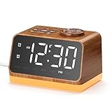 Dreamegg Radiowecker mit Dual-Alarm, Wecker Digital mit 7 Alarmtönen, Weißes Rauschen mit 25 Beruhigende Klänge, 5-Fach Dimmbares Display, 10-480min Timer, Snooze, Nachtlicht 0-100% für Schlafzimmer