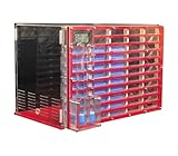 Ameisenhaus, Ameisenfarm aus Acryl, 30 cm, mehrfarbiges Ameisennest, transparentes Design, 2 Wassertürme/2 Erweiterungsanschlüsse(Rosso)