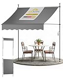 Sol Royal Klemmmarkise 2m breit ohne Bohren – Klemm-Markise mit Handkurbel Balkon Terrassen Sonnenschutz - Standmarkise Anthrazit UV-Beständig Balkonmarkise zum Klemmen Witterungsbeständig BM3