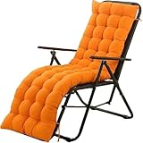Liegenauflage Deckchair & Sonnenliegen Polsterung Gartenliege Auflage Liegestuhl Polster Mit Schaumflockenfüllung Gartenmöbel Kissen Für Outdoor Indoor Sofa(Orange,48x155cm)