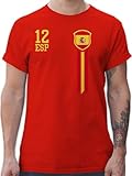 T-Shirt Herren - Fußball EM - 12. Mann Spanien Fan-Shirt WM - XXL - Rot - Fussball Fanartikel 2024 Europameisterschaft Shirt Europa Tshirt europäische Shirts Euro Trikots männer t fu Ball