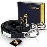 ZENOXO® [221cm] Hundeleine | Schmutz- und wasserfest - Ideal für große und kleine Hunde bis zu 120Kg - dreifach verstellbare Laufleine & Umhängeleine - Hundeleine leicht