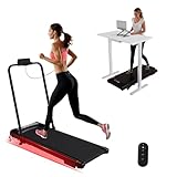 Devoko Laufband für Zuhause mit Neigung, 3-in-1 Walking Pad,Laufband mit verstellbaren Armlehnen, Fernbedienung, LED-Display, Transportrollen und Silikondämpfern