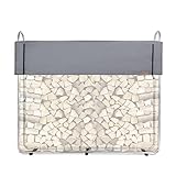 CCLIFE Kaminholzregal Innen und Außen Stapelhilfe für Brennholz 0.37m³ 0.62m³ 0.84m³ 1.10m³ Metall Kaminholzhalter Holzregal aus Verzinktem Eisen