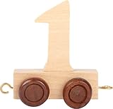 Buchstabenzug | Geburtstags Zahlen und Waggon mit Kerzenhalter | Holzeisenbahn | EbyReo? Namenszug aus Holz | personalisierbar | Geburtstag oder als Deko f?r den Geburtstagstisch (Zahl 1)