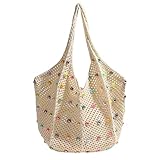 JDNFKG 1 Hohlen Umhängetasche, Strandbeutel, Gewebte Handtasche, Umhängetasche Mit Großer Kapazität, Geeignet Für Reisen Und Einkaufen.