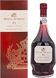 ROYAL OPORTO AGED 10 YEARS TAWNY PORT (1 x 0,75l) in der Kristallflasche mit Geschenkverpackung - Portwein aus dem ältesten und größten Portweinhaus der Welt Real Companhia Velha