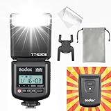 Godox TT520III Kamera Blitz Speedlite, TT520 III Flash 8 Leistungsstufen, S1/S2 Optische Auslösung, 1,8s Ladezeit, Dreh- & Neigekopf, Kompatibel mit Canon Sony Nikon Fujifilm Olympus Panasonic Pentax