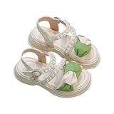 IQYU Prinzessinnenschuhe Kinder MäDchen Sommer Dicke Sohlen Weichem Bequeme Walkingschuhe Flache Schuhe Rutschfeste Atmungsaktive Offene Zehenschuhe Mode Die TäGlichen Kindersandalen Strand Schuhe