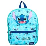 minimutz Kindergarten-Rucksack Disney Stitch - Personalisiert mit Name - Kleiner Rucksack Kinder - Freizeitrucksack mit Netztaschen (royalblau)
