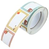 Sosoport Selbstklebende Namensetiketten Rolle Beschreibbare Blanko Aufkleber Wasserfeste Kita Flaschenetiketten Farbige Etiketten für Schule und Büro