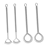 OFFSCH 4 Stück Federrührer Mixer Kochzubehör Ei-Schlagwerkzeug Teig Schneebesen Handschläger ergonomische kochgeschirr Küchengeräte kleine Schneebesen Edelstahl Rostfreier Stahl Silver