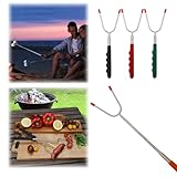 Edelstahl Teleskop BBQ Gabel Bratstäbchen Marshmallow Hot Marshmallow Hund Spieße Sticks Braten