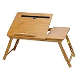 Lapdesks Laptop-Schreibtisch für Bett, Sofa, multifunktionaler Tisch, tragbarer Laptop-Schoßschreibtisch, Tablet-Knietablett für Zuhause (Farbe: Braun, Größe: 13-15,6 Zoll)