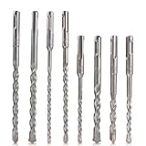 HTTYHT SDS Plus Bohrer Set 8 Stück, Steinbohrer Betonbohrer Set Profi - Ø 6, 8, 10, 12 mm (150, 200 mm Lang) Bohrer Set für Beton Stein Holz Ziegel Fliesen Wandbohrer Bohrersatz Bohrhammer Zubehör