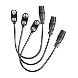 Sunydog NEU 3PCS 9V Batterie-Clip Converter Snap-Stecker 2.1mm * 5.5mm Buchse für Gitarren-Effekt Ein Spot-Stromversorgung