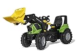 Rolly Toys 730087 730087-rollyFarmtrac Deutz Agrotron 8280 TTV (inkl. rollyTrac Lader, von 3-8 Jahren, mit Flüsterlaufreifen, Sitz längen-und höhenverstellbar)