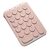MVKLIW Kabelloser Nummernblock, Bluetooth-Nummernblock, Runde Tastenkappen, Numpad 22 Tasten, Wiederaufladbare Nummerntastatur (Rosa)