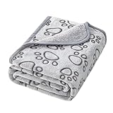 Haustierdecke mit Pfotenabdruck-Motiv, weiche Flanell-Hundedecke, geprägt, niedlicher Katzenüberwurf, warme Welpenmatte, kuscheliger Fleece-Bezug, wendbar, bequem, kleine Hundebettdecke