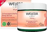 WELEDA Bio Mama Schwangerschaft Body Butter – vegane Naturkosmetik Babybauch Massage Körperbutter zur Dehnungsstreifen Vorbeugung. Hautpflege Körpercreme mit Sheabutter & Kakaobutter (1x 150ml)