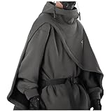 Hoodie Herren Hip Hop Sweatshirt Rollkragen Pullover Fleece Poncho Kapuzenpullover Casual Streetwear Urban Techwear Baggy Freizeitshirt Leicht Sportshirt Bequem Trainingsshirt