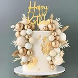 Ptyism 50 Stk Boho Goldene Kugeln Tortendeko，Kuchen Topper Geburtstag Mädchen丨Tortendeko Kugeln Boho，Boho Kuchen Dekoration Kugel Für Geburtstage, böhmische Feste, Taufen, etc.