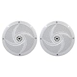 ZYNCUE Für Wohnmobil-Marine-Lautsprecher, wasserdichter 2-Wege-Außenlautsprecher, 180 W für Spitzenleistung, schlankes 6,4-Zoll-Design, Aluminium- und ABS-Gitter für Boote, Yachten und