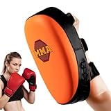 Muay Thai Kick-Pad – MMA-Pad, Kick-Strike-Schild mit verstellbarem Gurt, ergonomisches Boxen, weich, gebogen, fluoreszierend, atmungsaktiv, Karate-Kick-Pad, dicke Schwammfüllung, Erwachsene