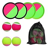 Klettballspiel Bälle, Klettballspiel Klettball Strandspielzeug, Klettspiel Wurf Spiel Kinder, für Draußen Kinder ab 3 4 5 6 7 8 9 10 Ersatz Klettball, Für Garten, Strand, Haus Und Party