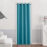 PONY DANCE Vorhang Kinderzimmer Junge 1 Stück Abdunkelnd Vorhang Blickdicht Thermovorhang Kälteschutz Schlafzimmer Verdunkleungsvorhang mit Ösen, Hellblau, H 210 cm x B 132 cm