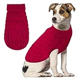 LUKDUNG Hunde Rollkragen Strickpullover, Winterwärmer Hundepullover, Dicker Pullover, Strickwaren, Pullover Knitwear, Kleidung für kleine, mittelgroße Hunde und Katze