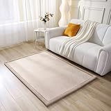 Wolkenweiche Spielmatte Baby 170x120x2,5cm, beige – Kinderzimmer Teppich mit hochwertigem Memory-Schaum – Krabbelmatte Baby mit rutschfester Unterseite – Krabbeldecke Baby, Kinderteppich, Tatami Matte