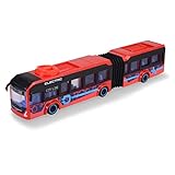 Dickie Toys Volvo City Bus Spielzeug (40 cm) - Lenkbarer Stadtbus (rot) mit Knickgelenk, Freilauf & öffnenden Türen - Spielzeugautos ab 3 Jahre für Kinder, Lizenziertes Bus Spielzeug - 203747015