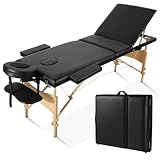 Careboda Mobile Massageliege Klappbar 3 Zone, Höhenverstellbare Professionelle Massagetisch mit Kopfstütze Armlehnen Tragtasche, Für Spa Salon Tattoo Schönheit