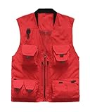 Outdoor-Weste Damen Herren Multi-Taschen Anglerweste Atmungsaktive Netzweste für Fotografie und Wandern